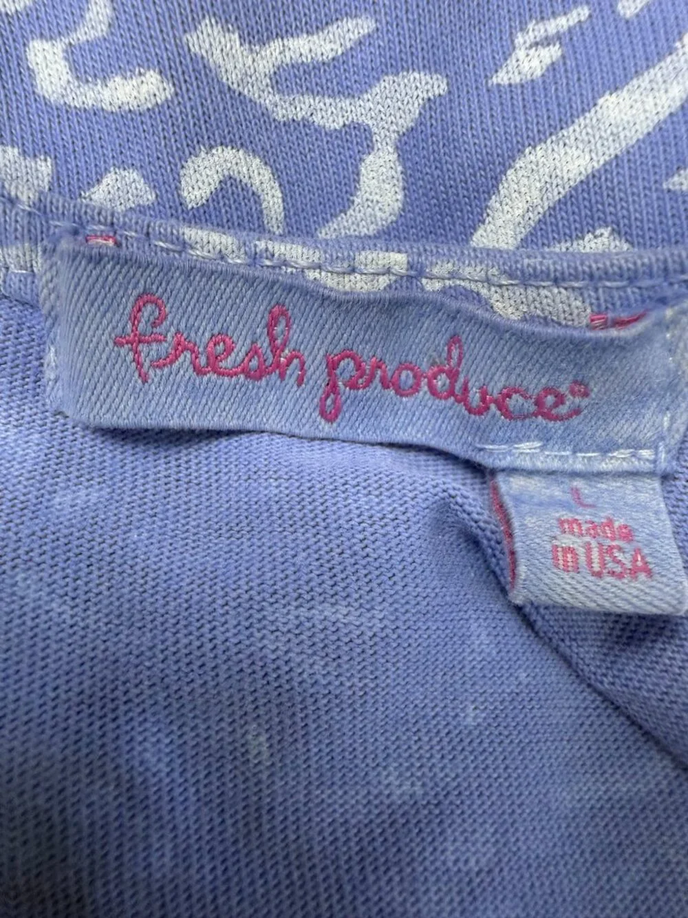 Fresh Produce L Sleeveless Tank Midi Dress Asymmetric Ruffle Hem Blue Ocean Prin - Picture 6 of 10